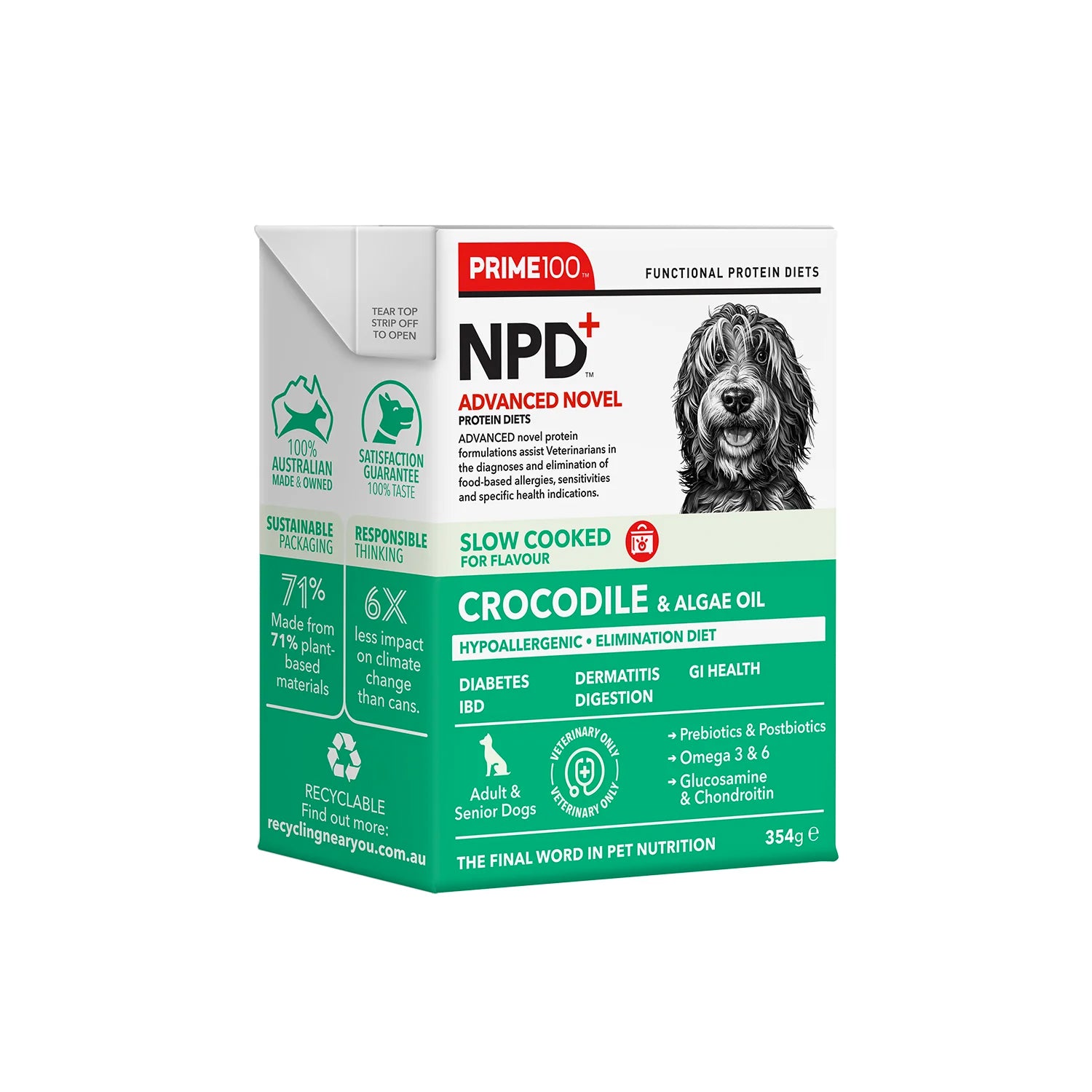 Prime100 NPD Slow Cooked Crocodile & Algae Oil 354g