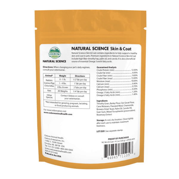 Oxbow Natural Science Skin &amp; Coat Support 120g