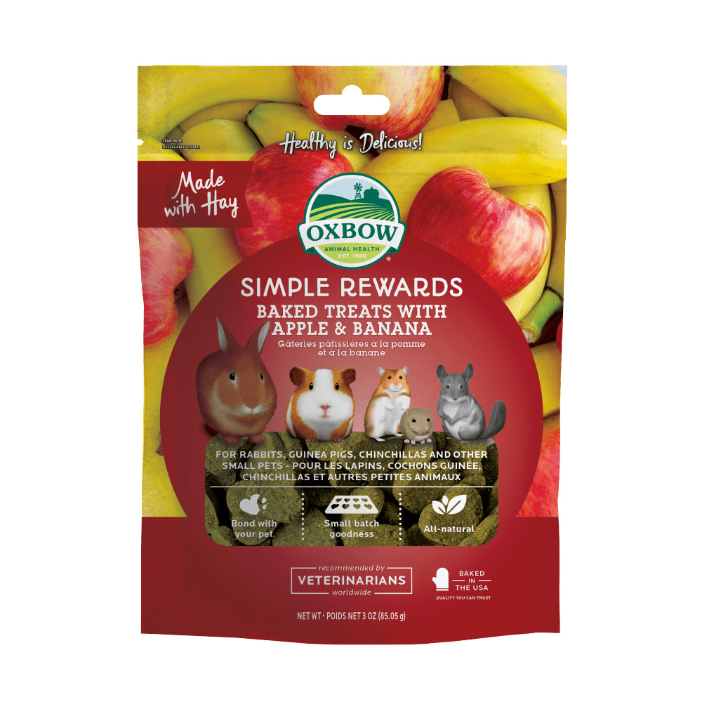Oxbow Simple Rewards Baked Treats with Apple & Banana 85g