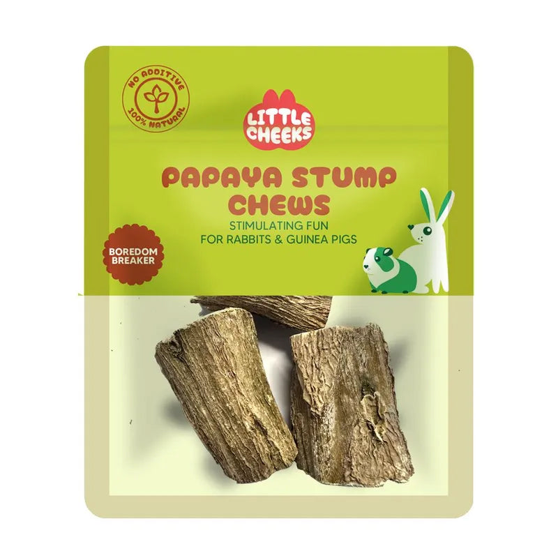 Little Cheeks Papaya Stump Chews for Rabbits & Guinea Pigs - 3 Pieces
