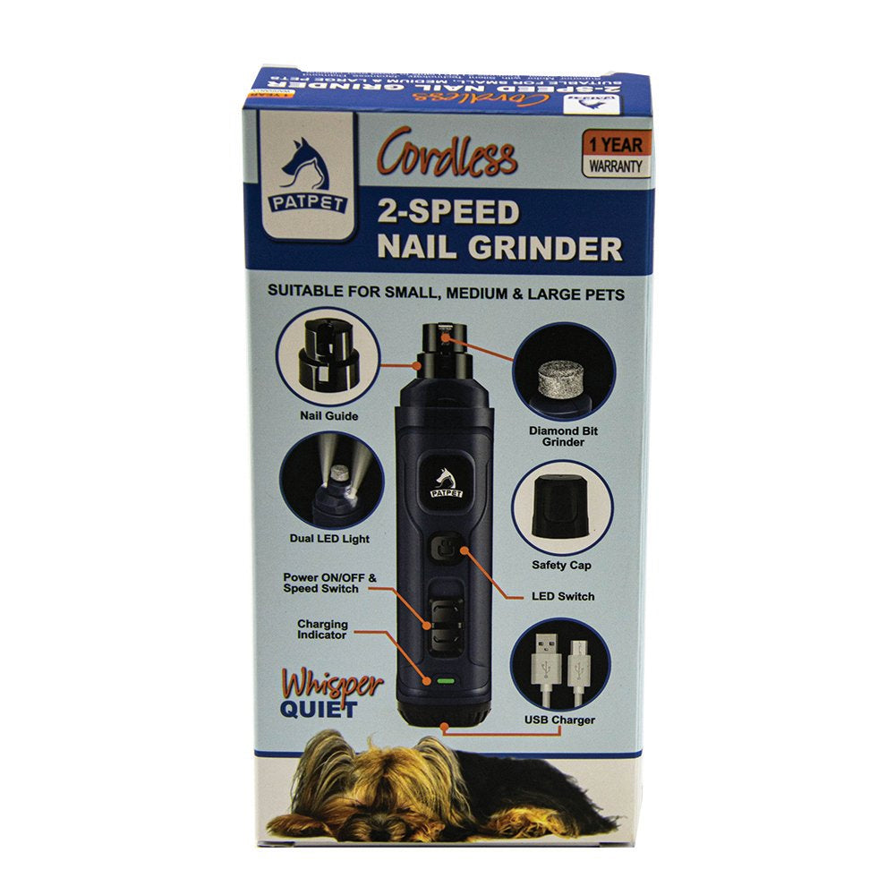 PatPet 2-Speed Cordless Pet Nail Grinder