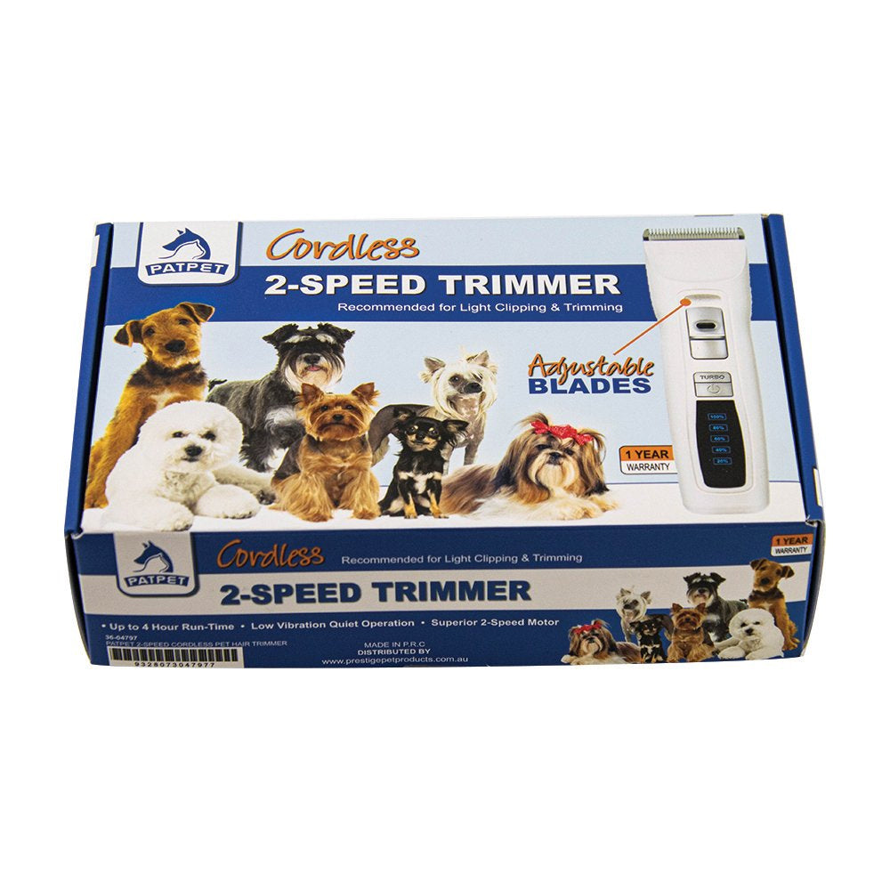 PatPet 2-Speed Cordless Pet Hair Trimmer