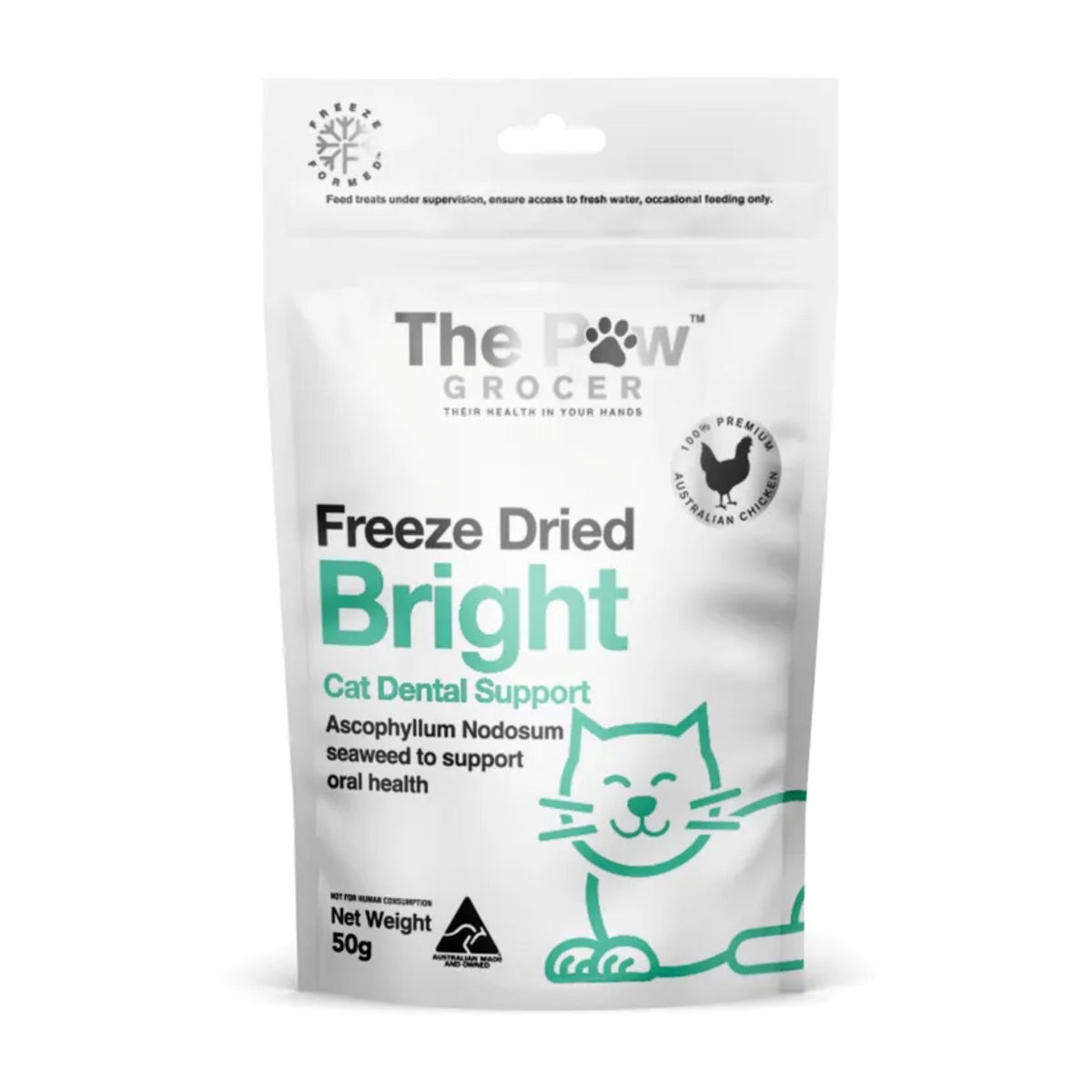 The Paw Grocer Bright Freeze Dried Cat Dental Support Treats 50g