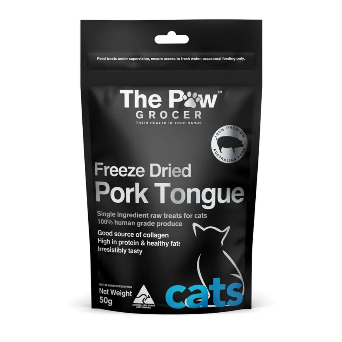 The Paw Grocer Premium Freeze Dried Pork Tongue Cat Treats 50g