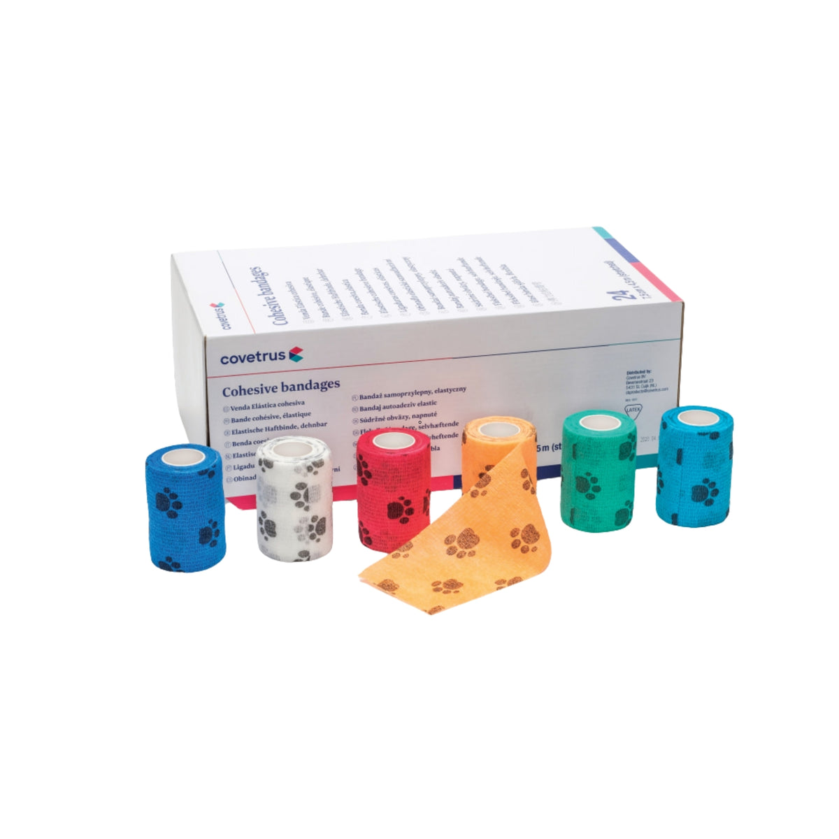 Covetrus Cohesive Bandage with Paw Prints - 5cm x 4.5m