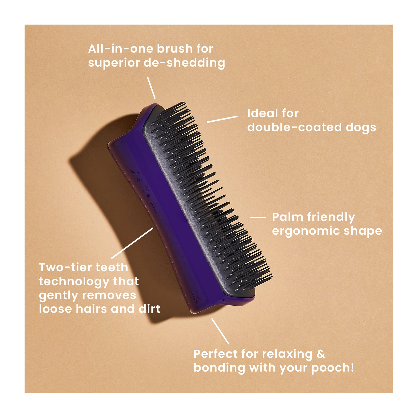 Pet Teezer De-Shedding & Dog Grooming Brush for Heavy Shedding & Long Haired Dogs
