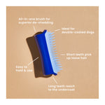 Pet Teezer De-Shedding & Dog Grooming Brush for Heavy Shedding & Long Haired Dogs