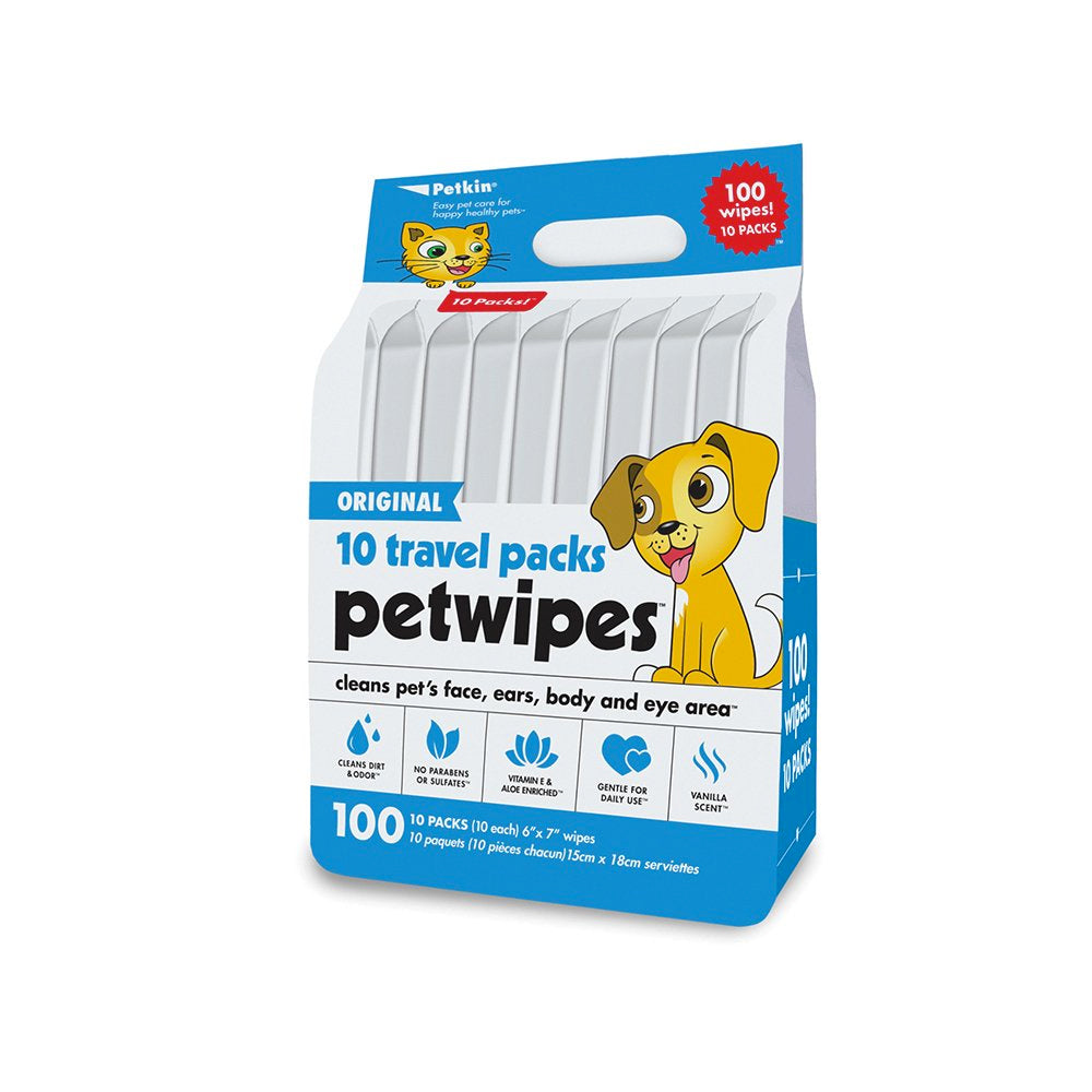Petkin Petwipes - 10 X 10 Travel Pack