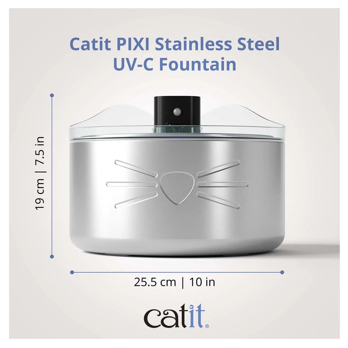 Catit PIXI Stainless Steel UV-C Drinking Fountain