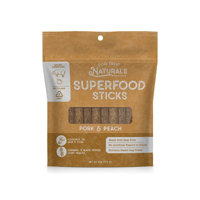 Dog Treat Naturals Superfood Sticks - Pork & Peach 170g