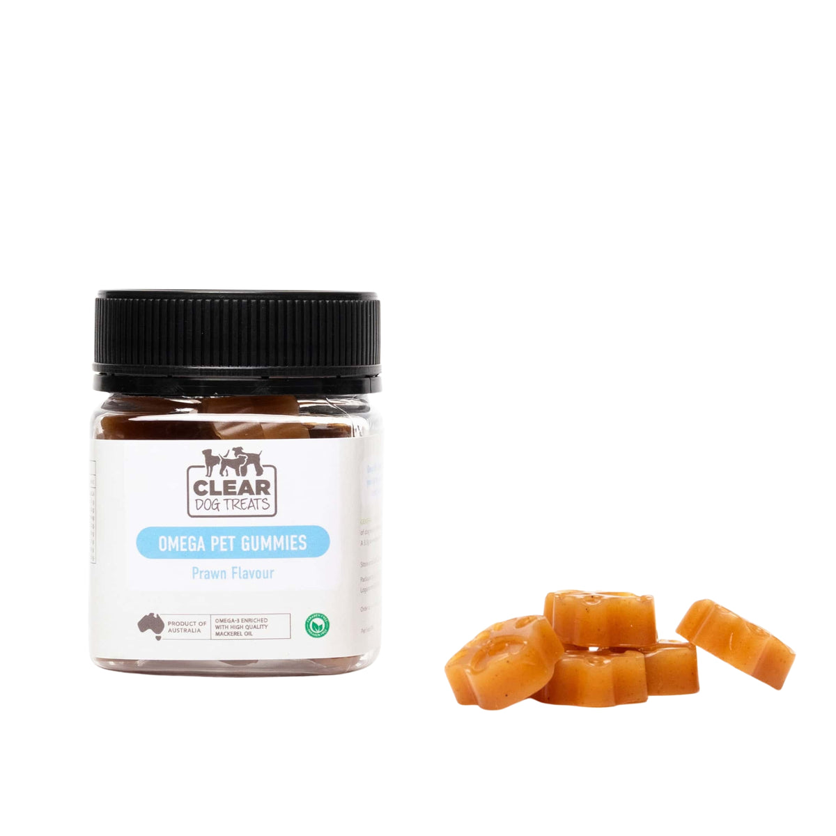 CLEAR Dog Treats Omega Pet Gummies - Prawn