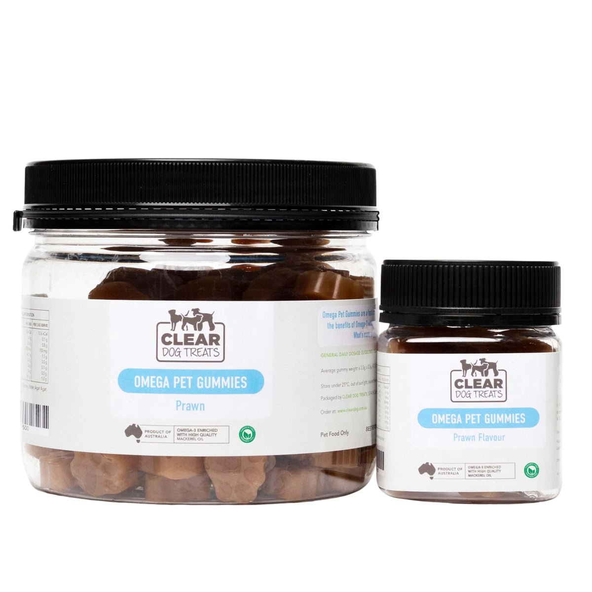 CLEAR Dog Treats Omega Pet Gummies - Prawn