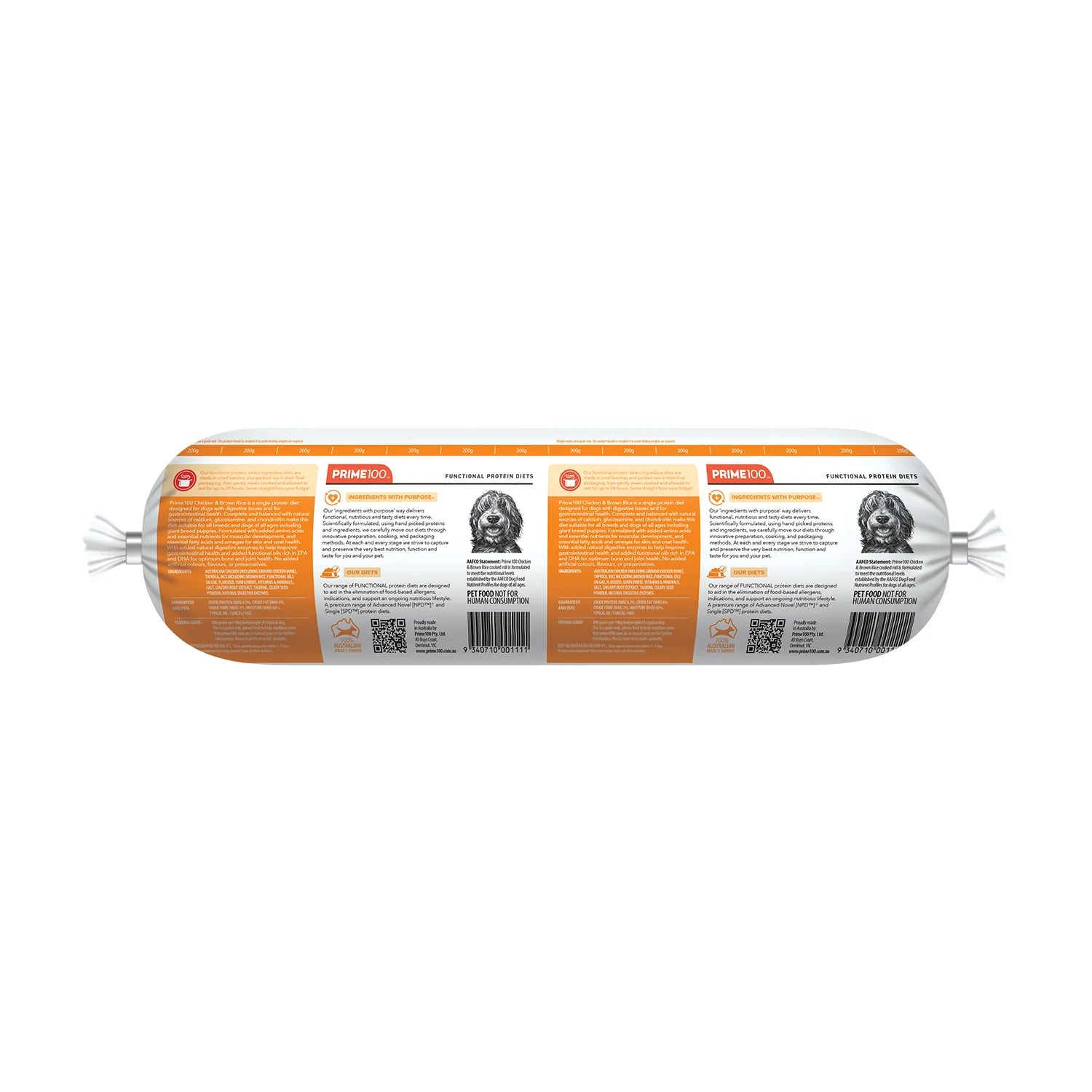 Prime100 SPD Fresh Roll Chicken & Brown Rice Roll 2kg (Pickup Only)