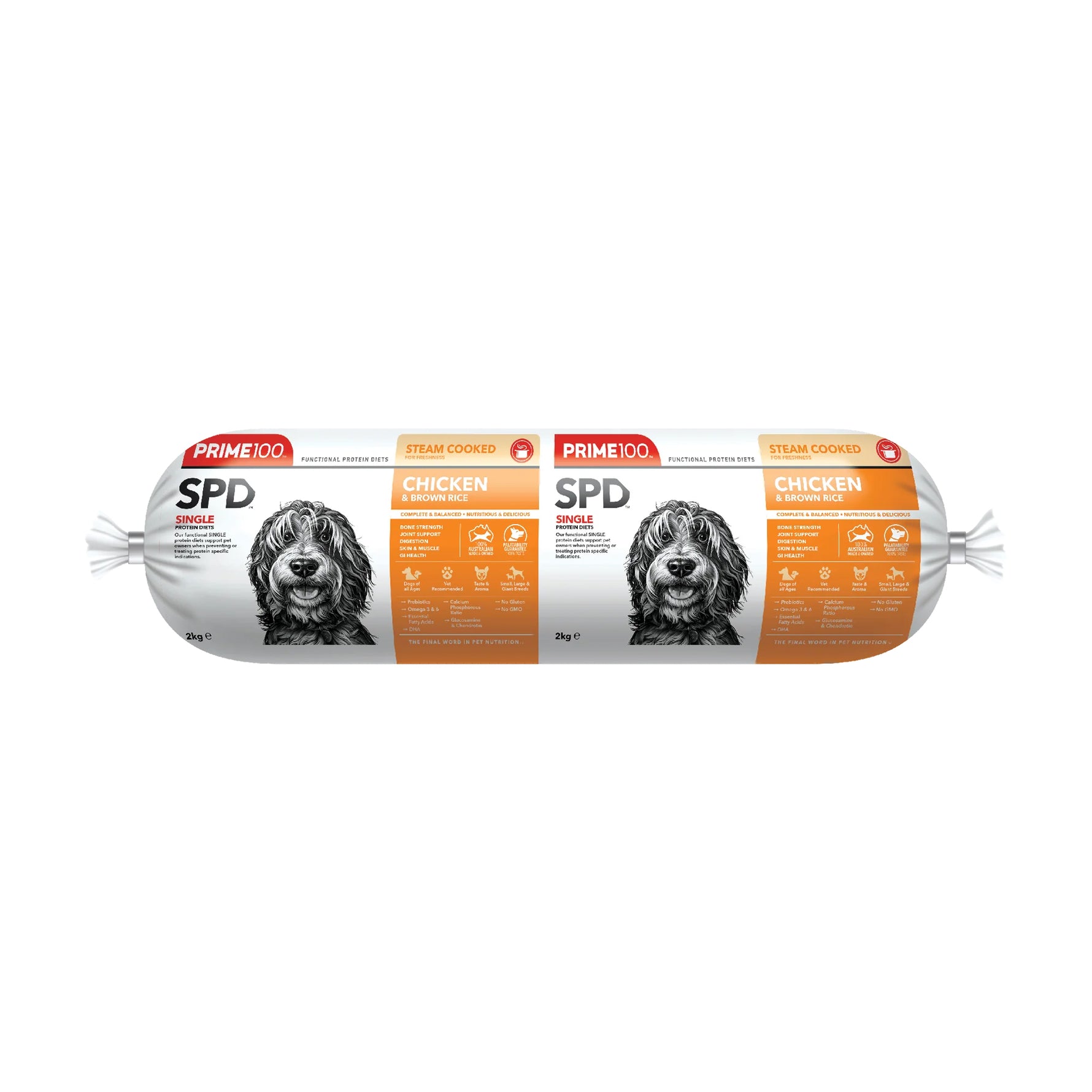 Prime100 SPD Fresh Roll Chicken & Brown Rice Roll 2kg (Pickup Only)