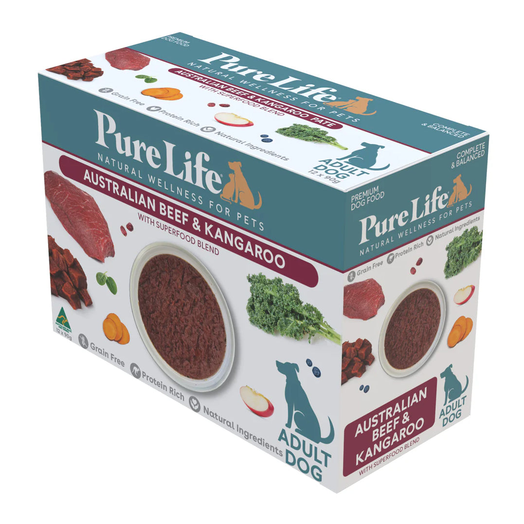 Pure Life Australian Beef & Kangaroo Paté Adult Wet Dog Food 90g x 12