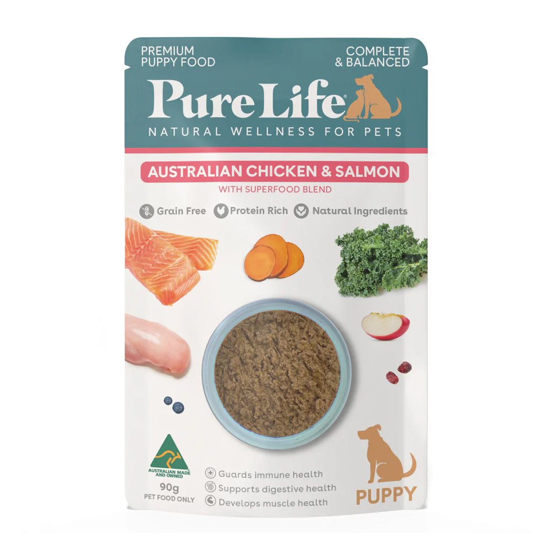 Pure Life Australian Chicken & Salmon Paté Wet Puppy Food 90g x 12