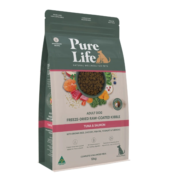 Pure Life Freeze-Dried Raw-Coated Kibble Tuna & Salmon for Adult Dogs