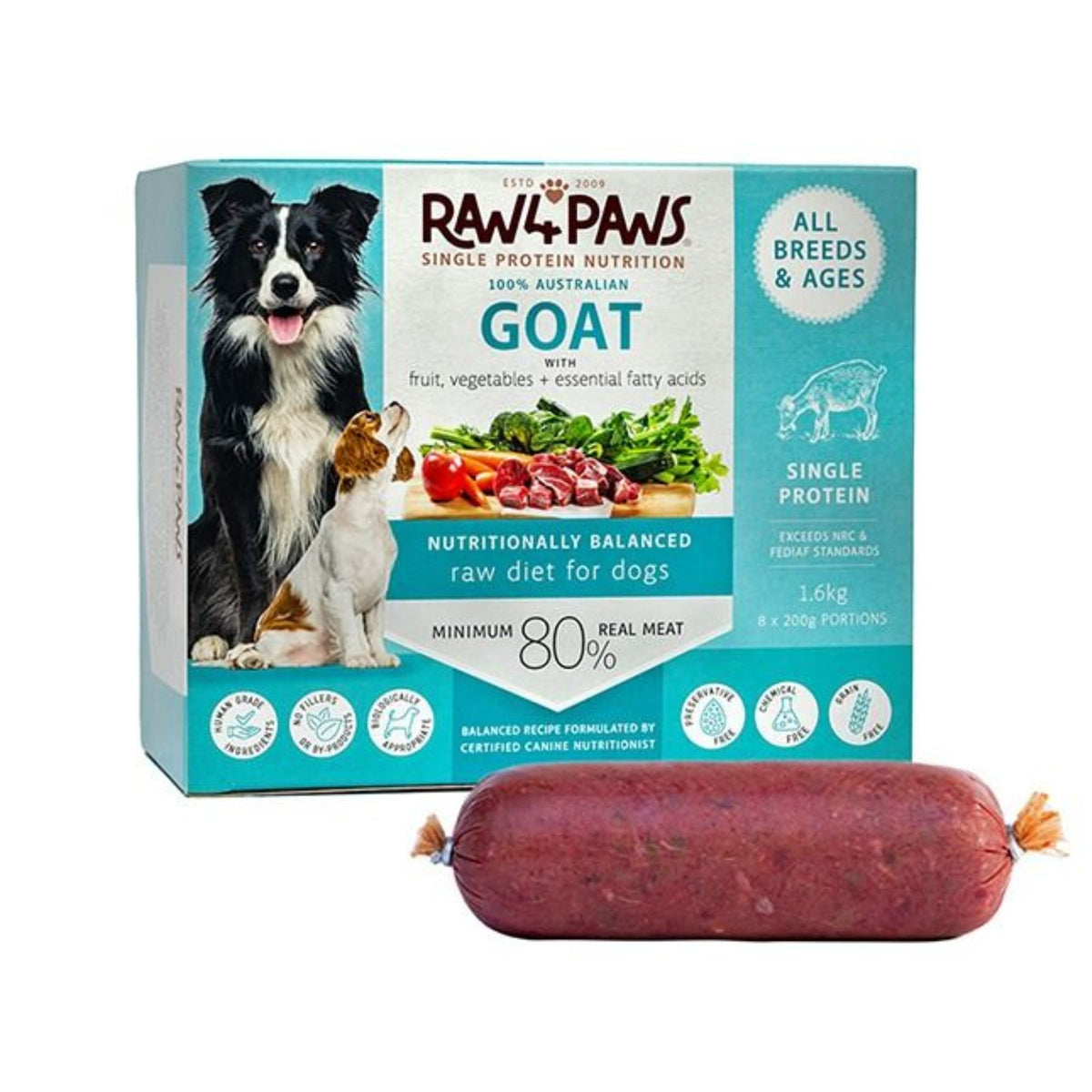 Raw4Paws Goat Raw Diet for Dogs (Frozen - Pickup Only)