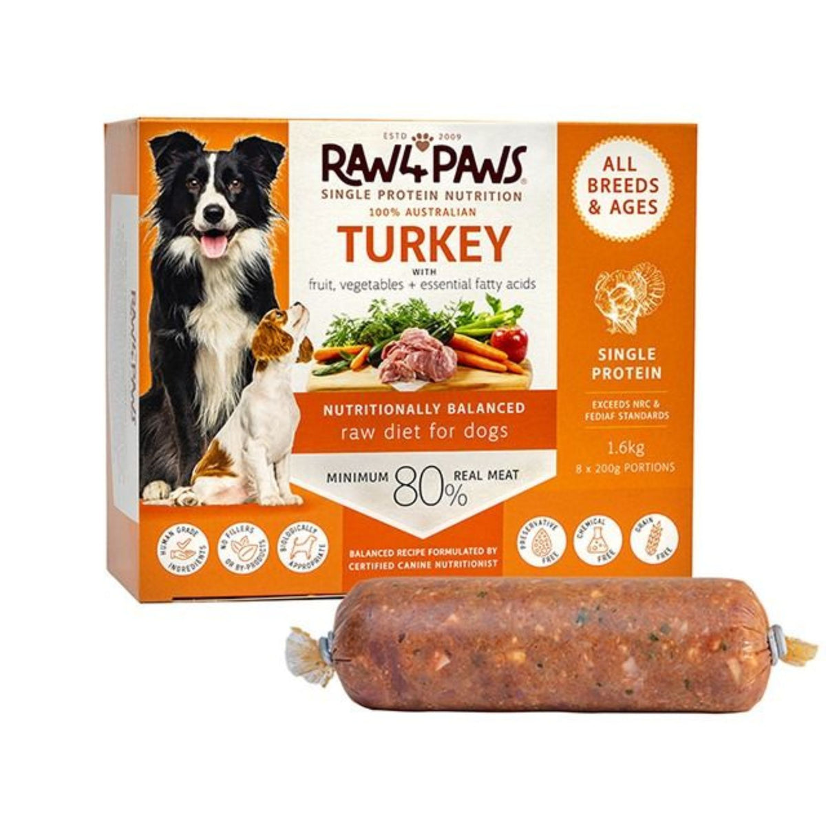 Raw4Paws Turkey Raw Diet for Dogs (Frozen - Pickup Only)