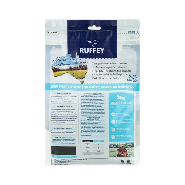 Ruffey Air-Dried Chicken & Salmon Dog Food 454g
