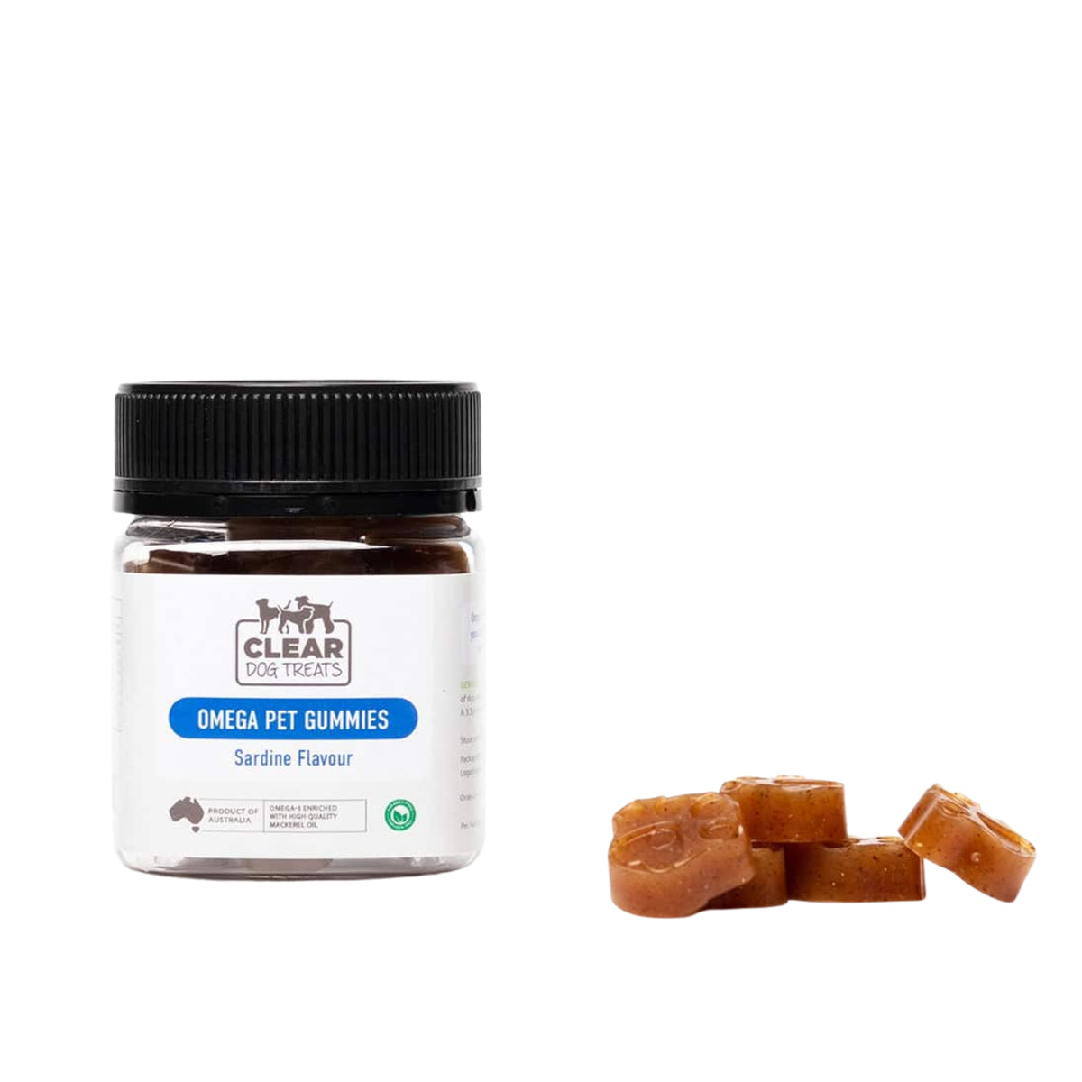 CLEAR Dog Treats Omega Pet Gummies - Sardine