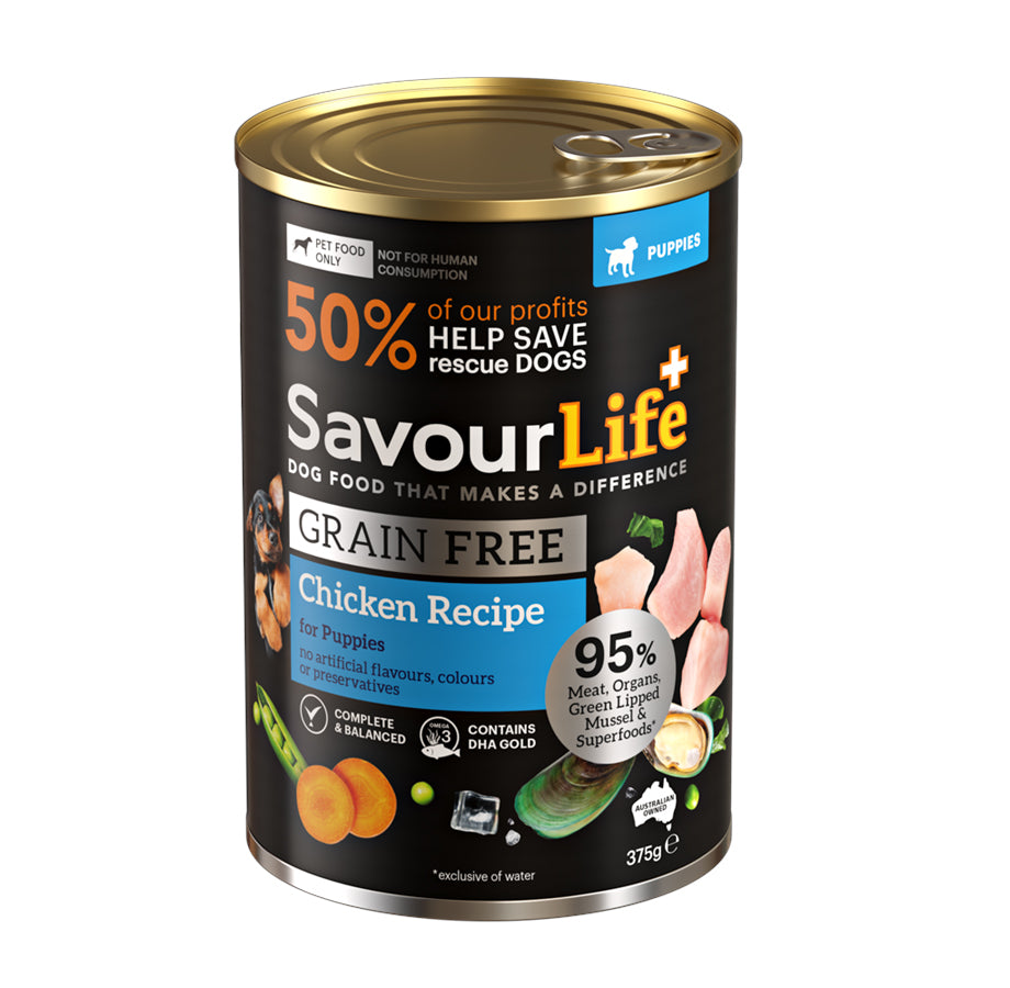 SavourLife Grain Free Puppy Chicken Recipe Wet Dog Food 375g vet