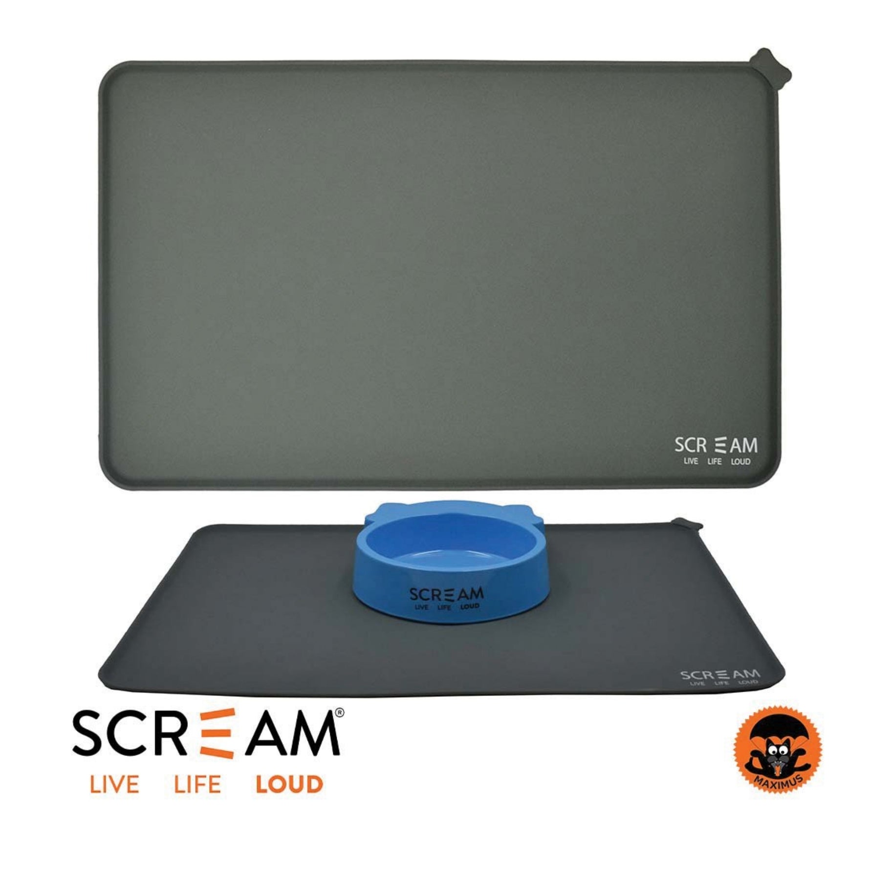 Scream Silicone Food Mat - Grey