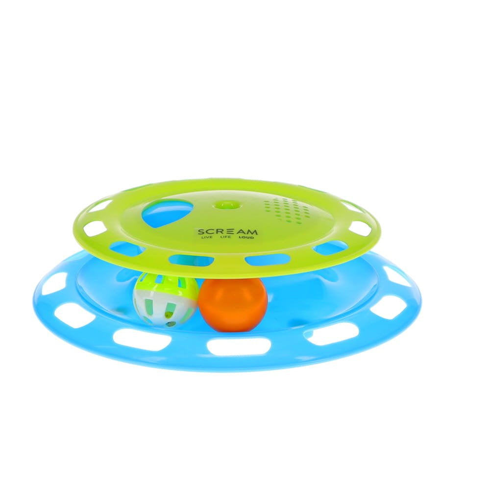 Scream Single Layer Orb Tower Cat Toy with Spin Top