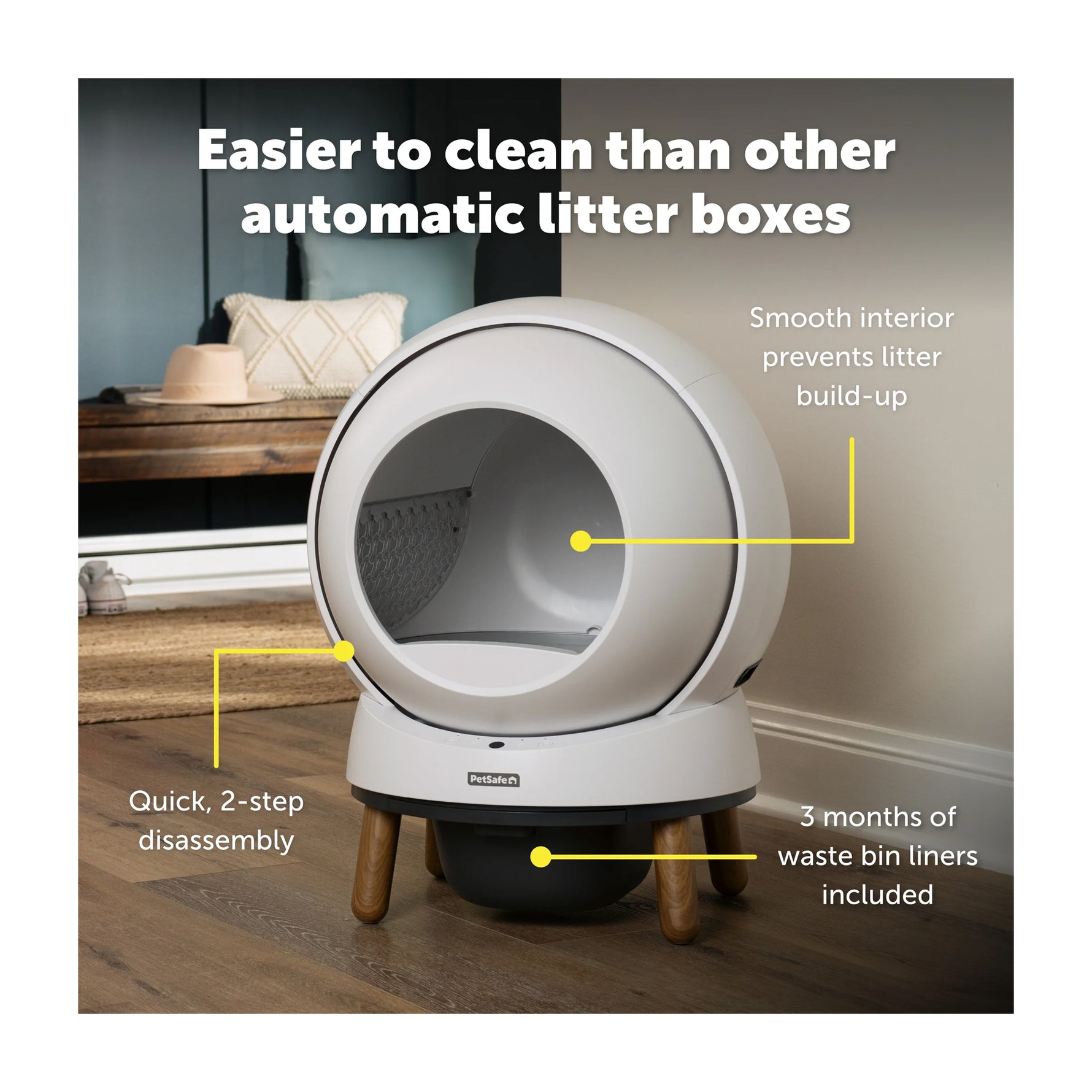 PetSafe ScoopFree SmartSpin Self-Cleaning Litter Box - White