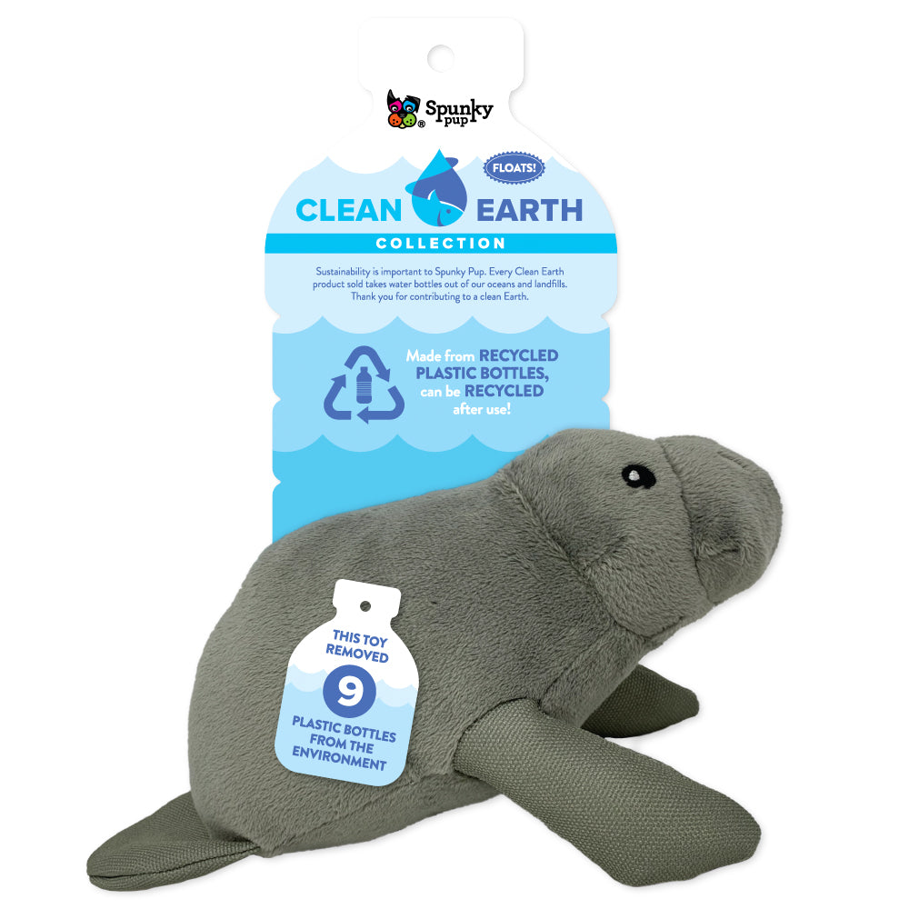 Spunky Pup Clean Earth Plush Manatee - Large