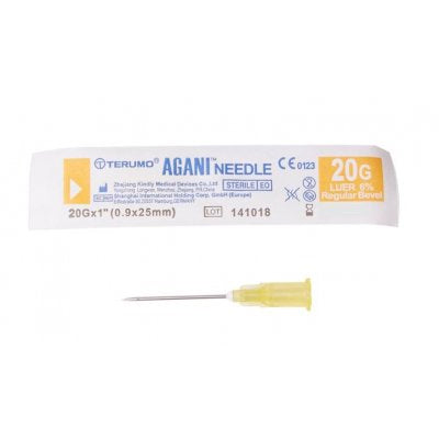 Terumo Agani Needle 20G x 1&quot; (25mm) - Box of 100