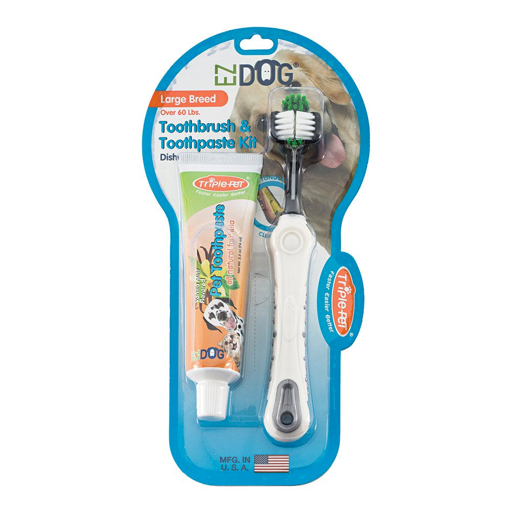TriplePet EZDOG Dental Kit - Toothbrush &amp; Toothpaste
