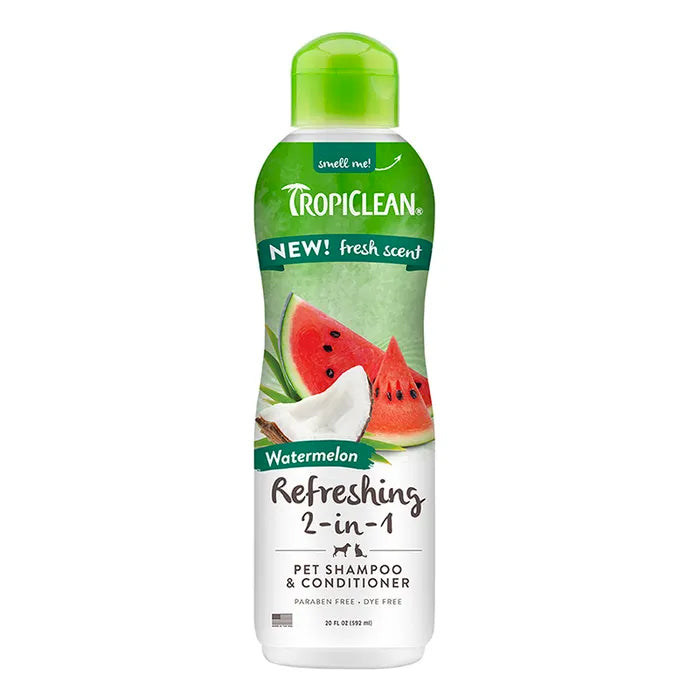 TropiClean Watermelon Refreshing 2-in-1 Pet Shampoo & Conditioner 592mL