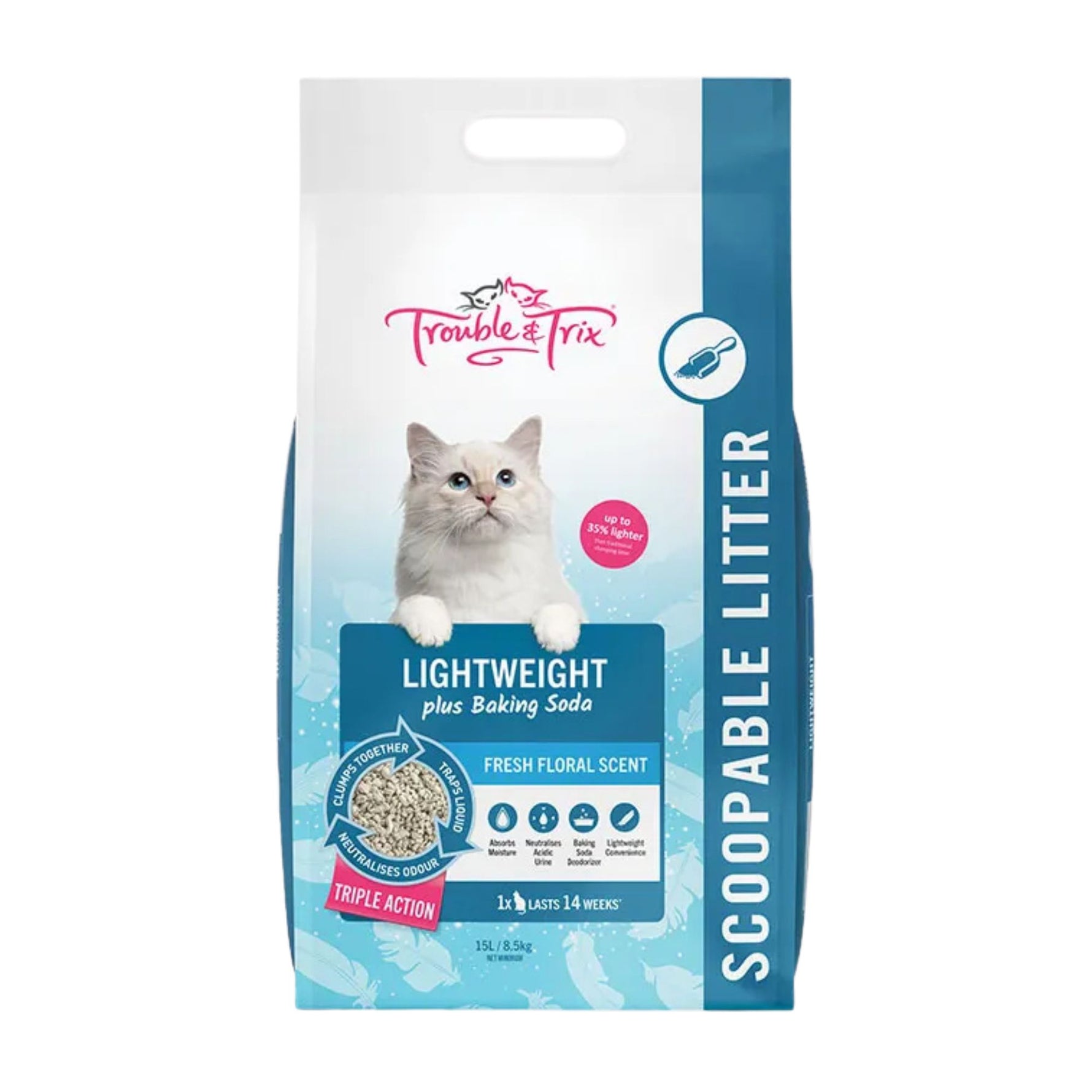 Trouble & Trix Lightweight Plus Baking Soda Clumping Clay Cat Litter
