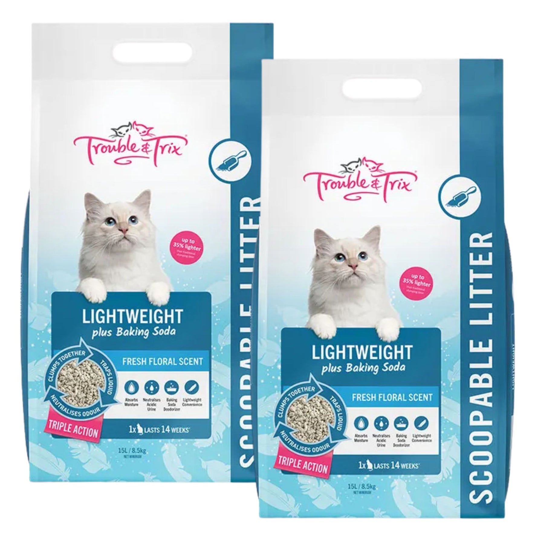 Trouble & Trix Lightweight Plus Baking Soda Clumping Clay Cat Litter