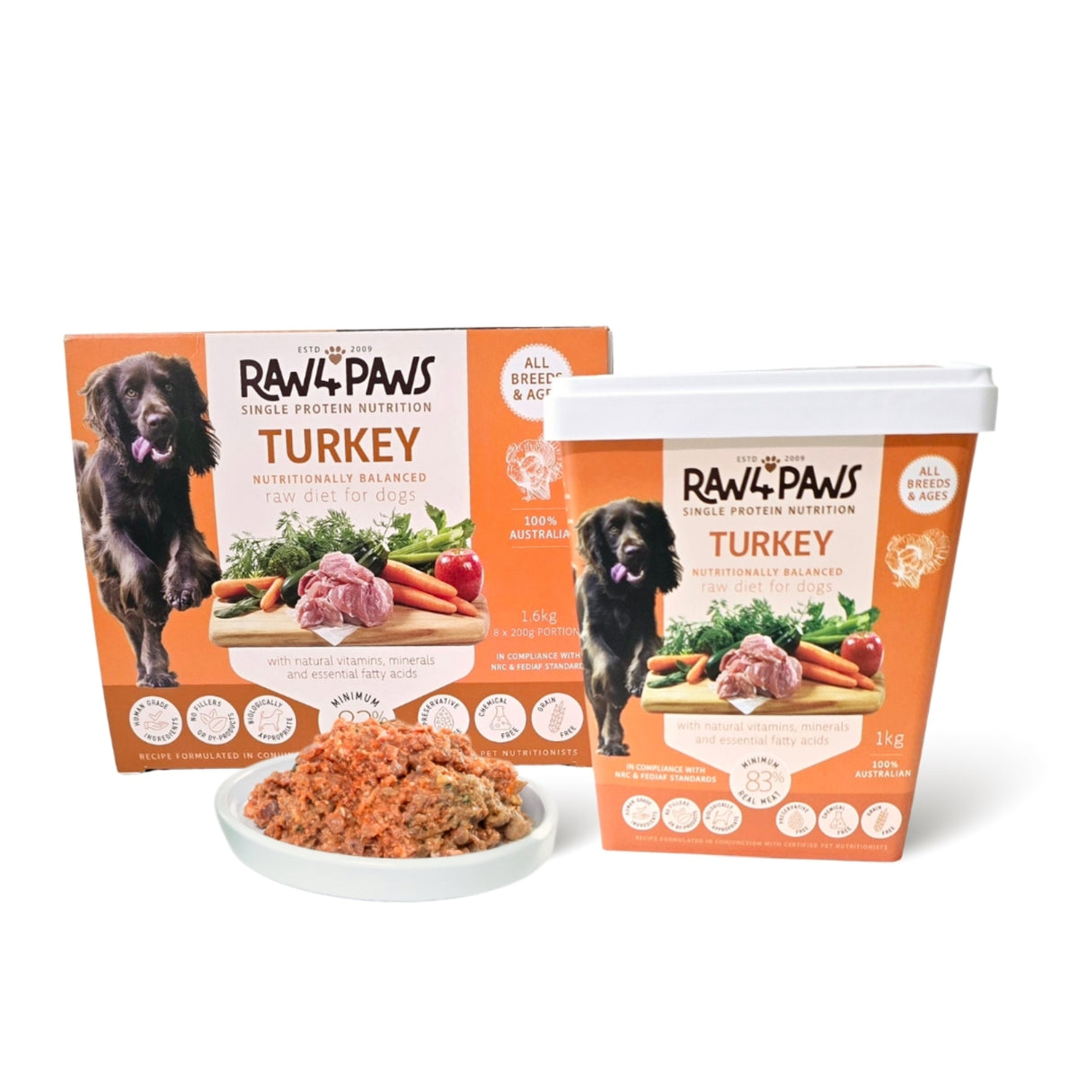 Raw4Paws Turkey Raw Diet for Dogs (Frozen - Pickup Only)