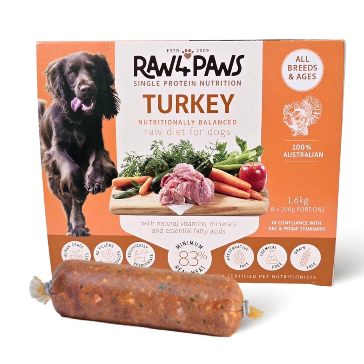 Raw4Paws Turkey Raw Diet for Dogs (Frozen - Pickup Only)