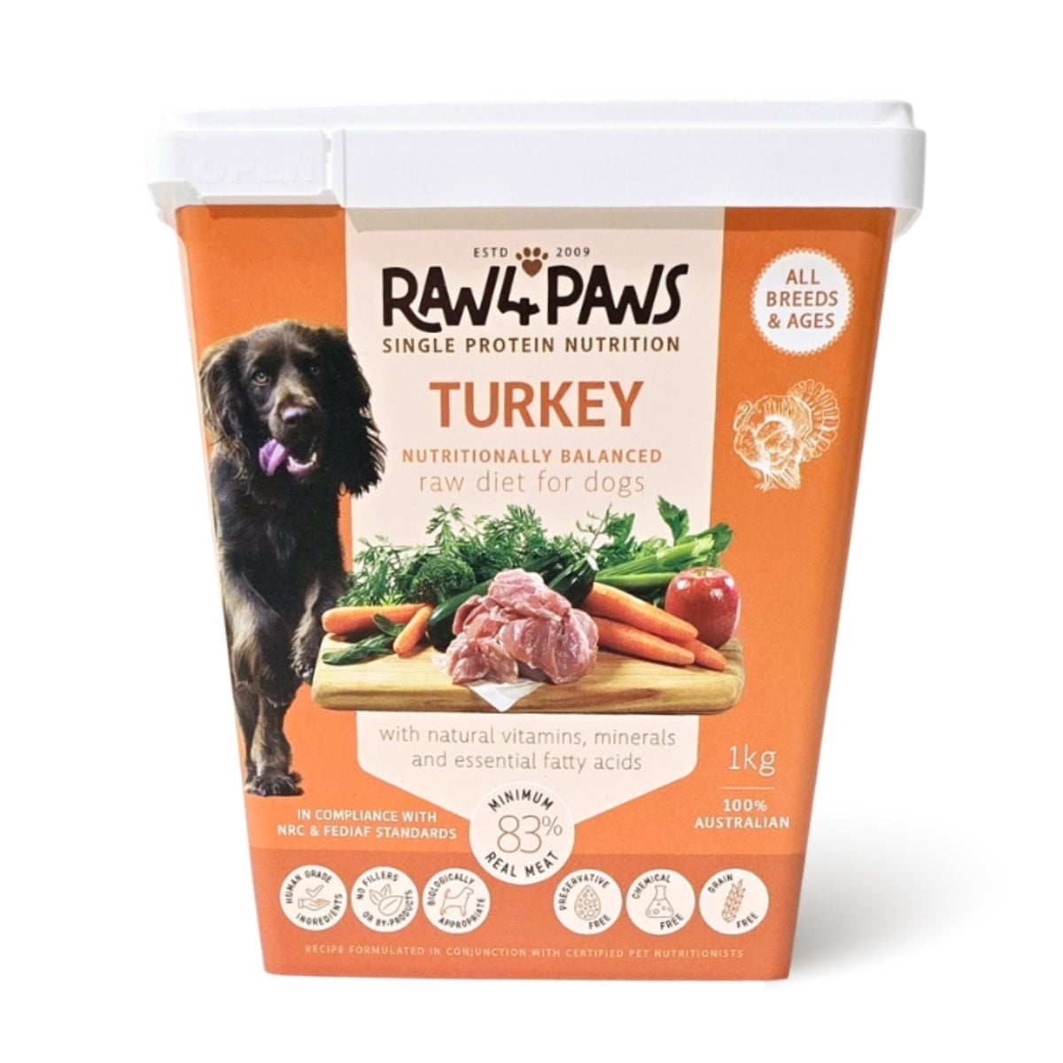 Raw4Paws Turkey Raw Diet for Dogs (Frozen - Pickup Only)