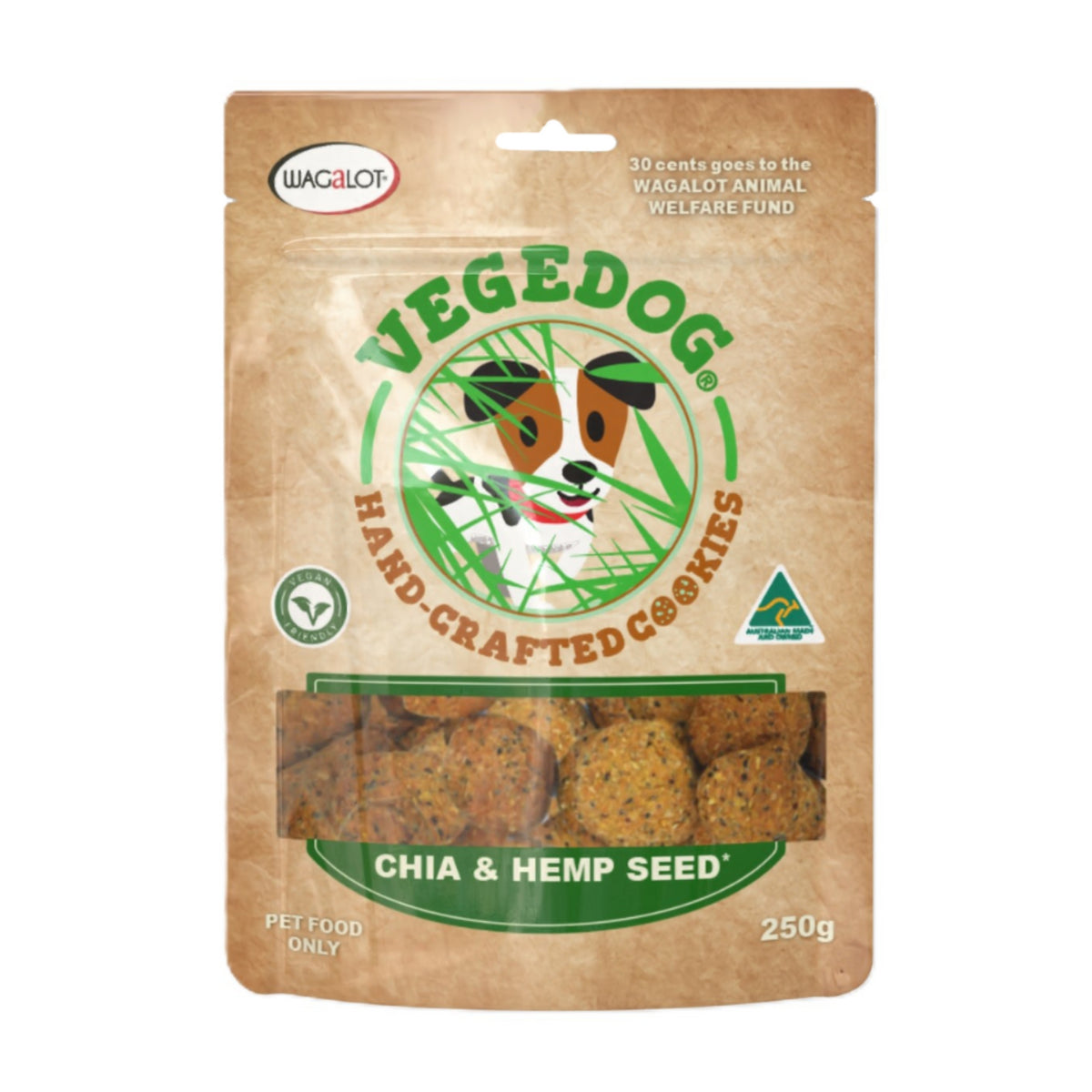 Wagalot VEGEDOG Chia & Hemp Seed Cookies 250g