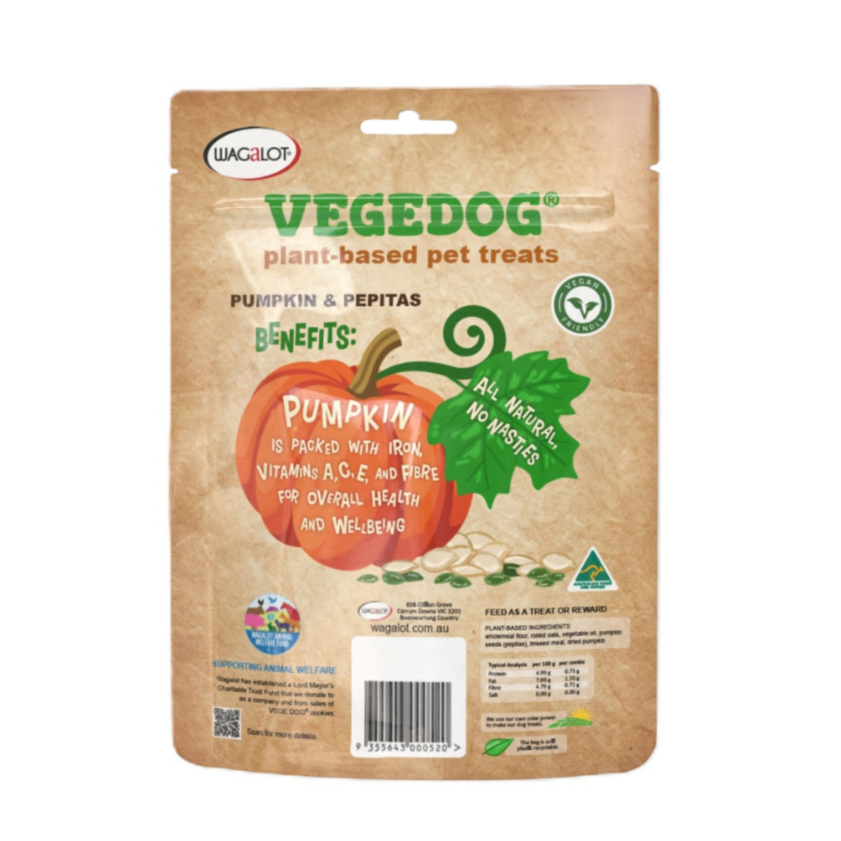Wagalot VEGEDOG Pumpkin & Pepitas Cookies 250g
