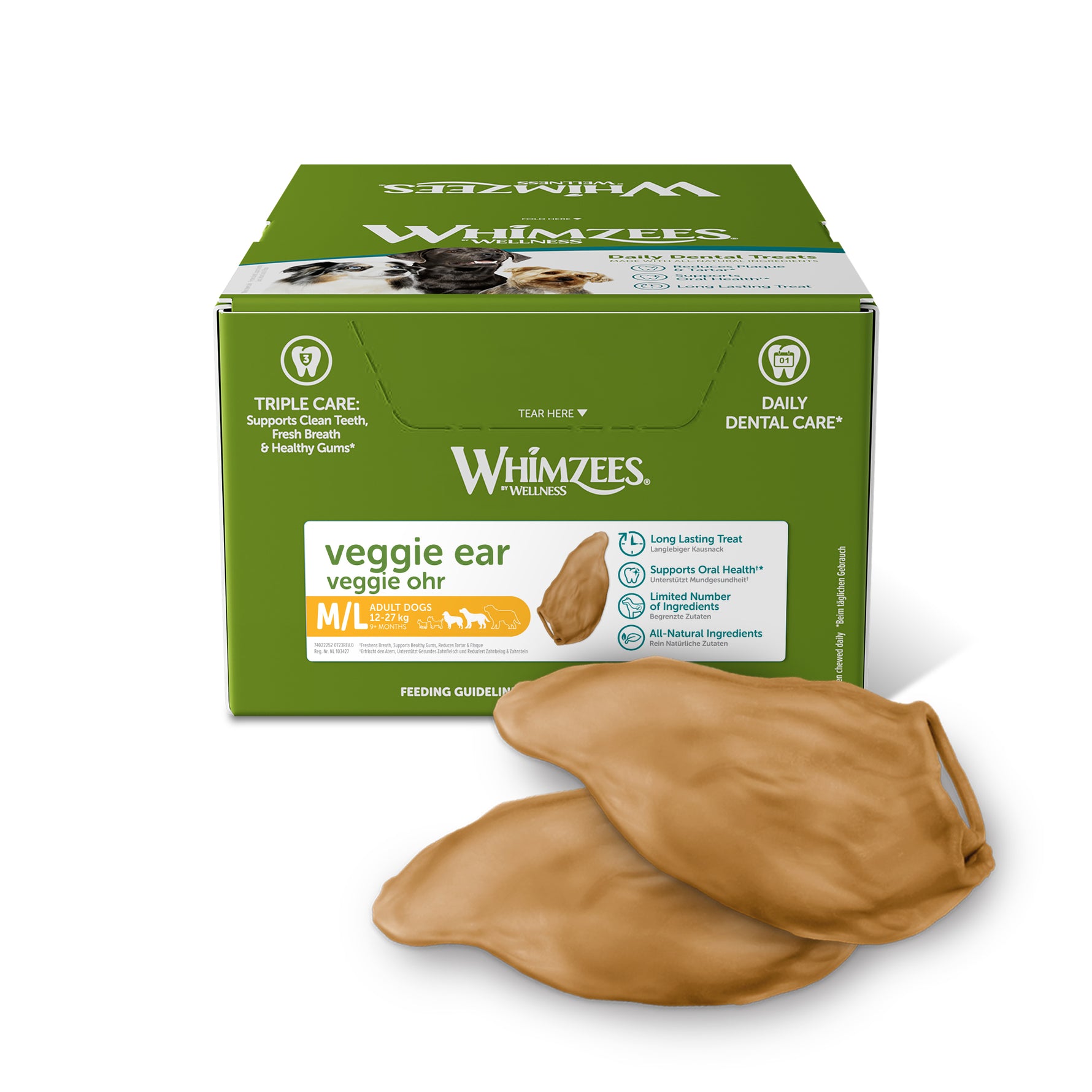 Whimzees Veggie Ears Natural Dental Chews