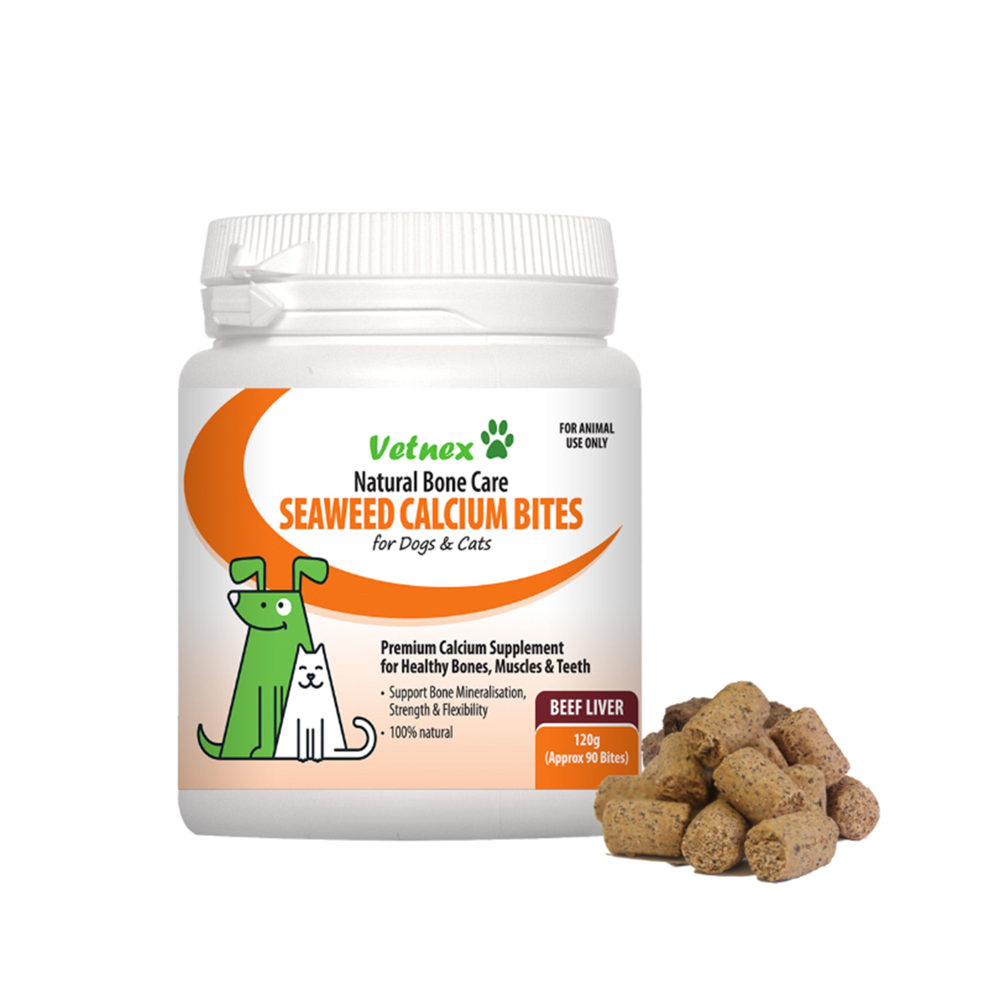Vetnex Seaweed Calcium Bites for Dogs & Cats 120g