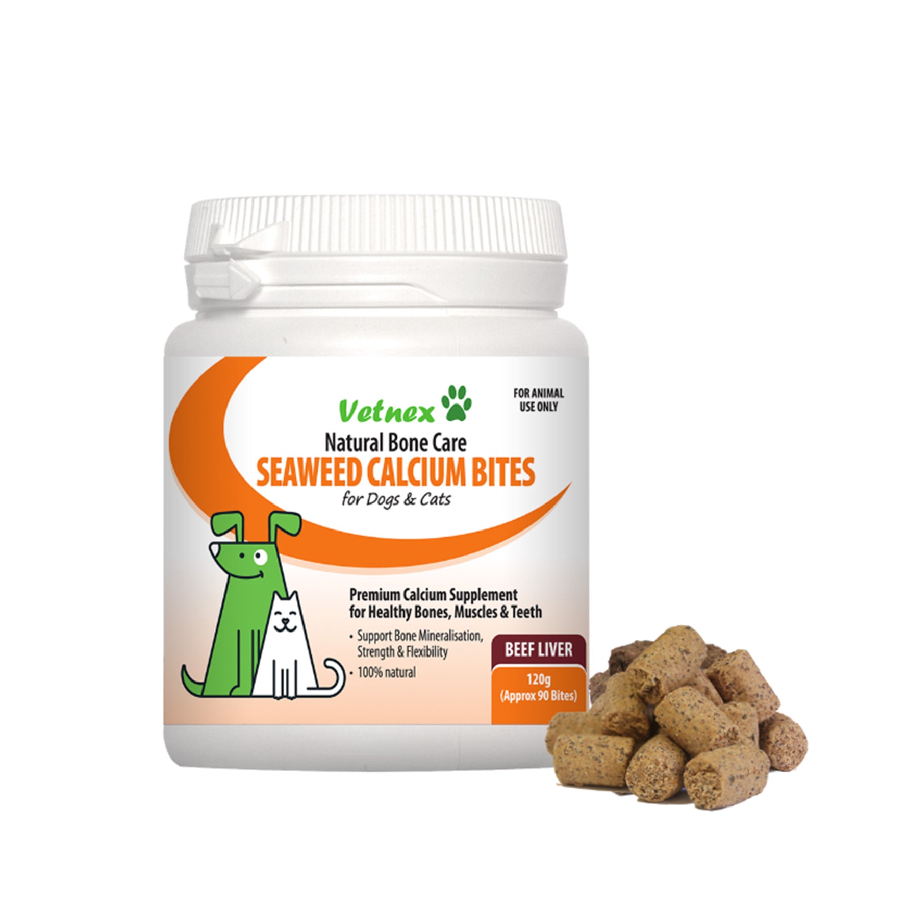 Vetnex Seaweed Calcium Bites for Dogs & Cats 120g