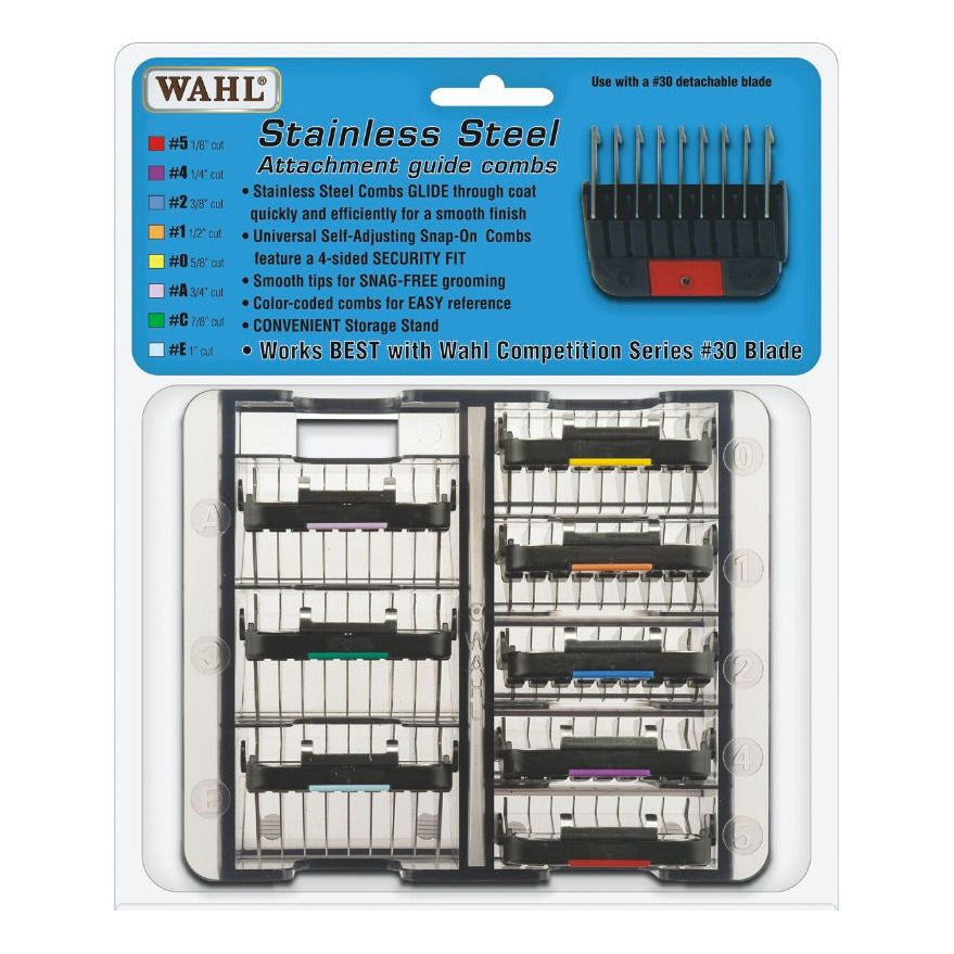 Wahl Stainless Steel Attachment Guide Combs 1-8