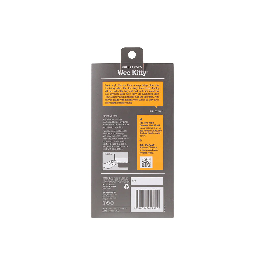 Rufus & Coco Wee Kitty Bio Elasticised Litter Tray Liners Large 10 Pack