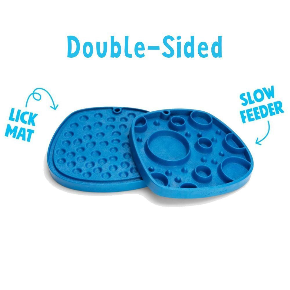 West Paw Feast Double Sided Lick Mat Slow Feeder for Dogs - Bubbles