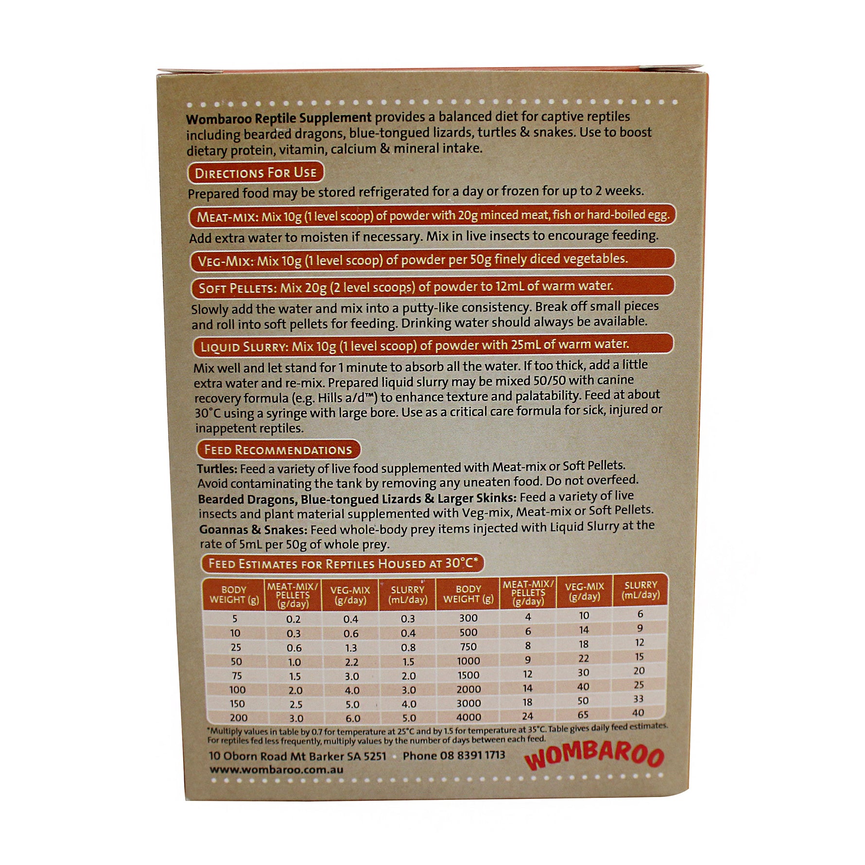 Wombaroo Reptile Supplement