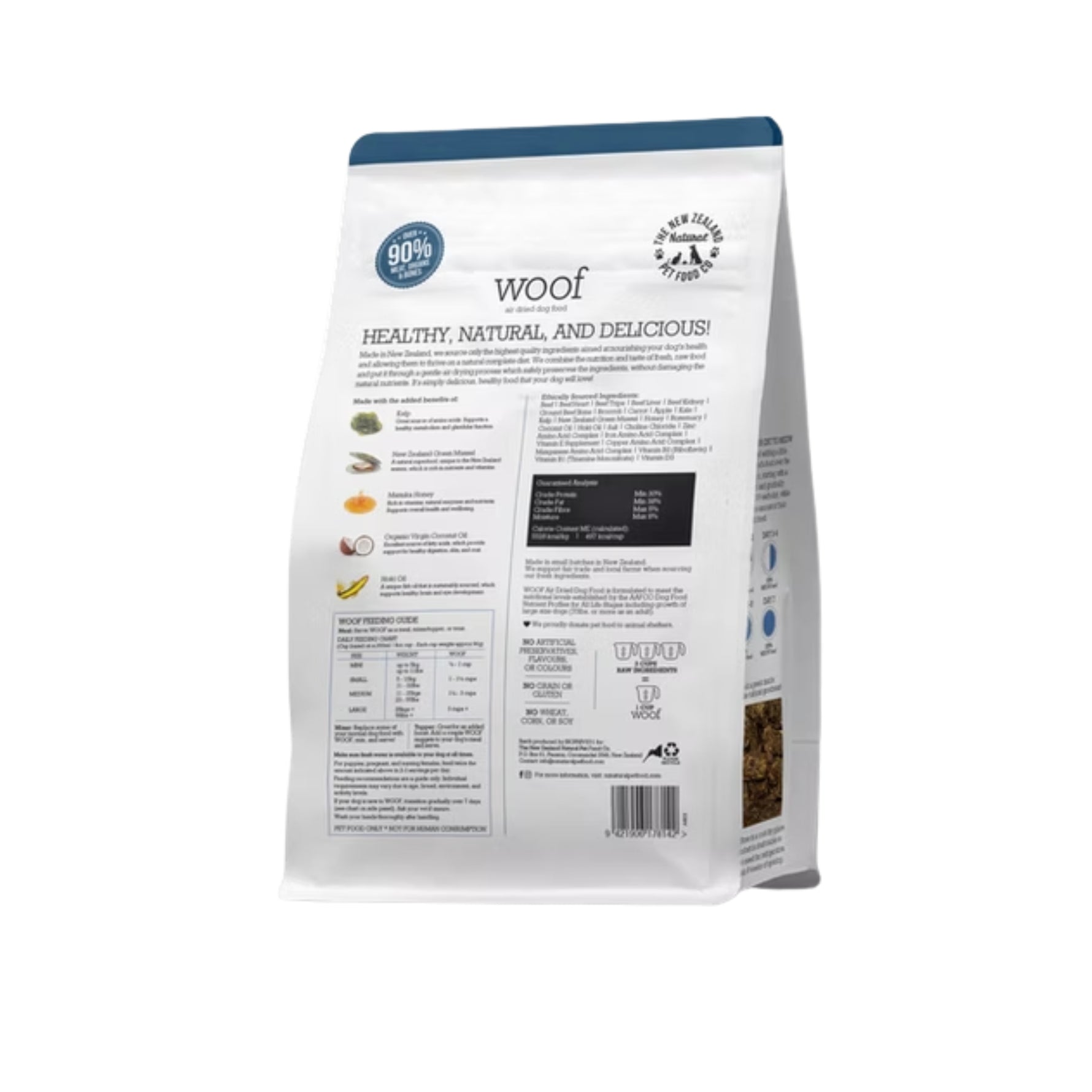 WOOF Air Dried Beef Recipe Dog Food 750g