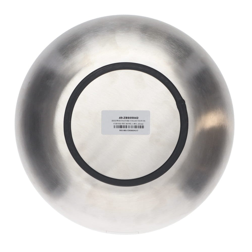 ZEEZ Signature Collection Stainless Steel Curved Pet Bowl