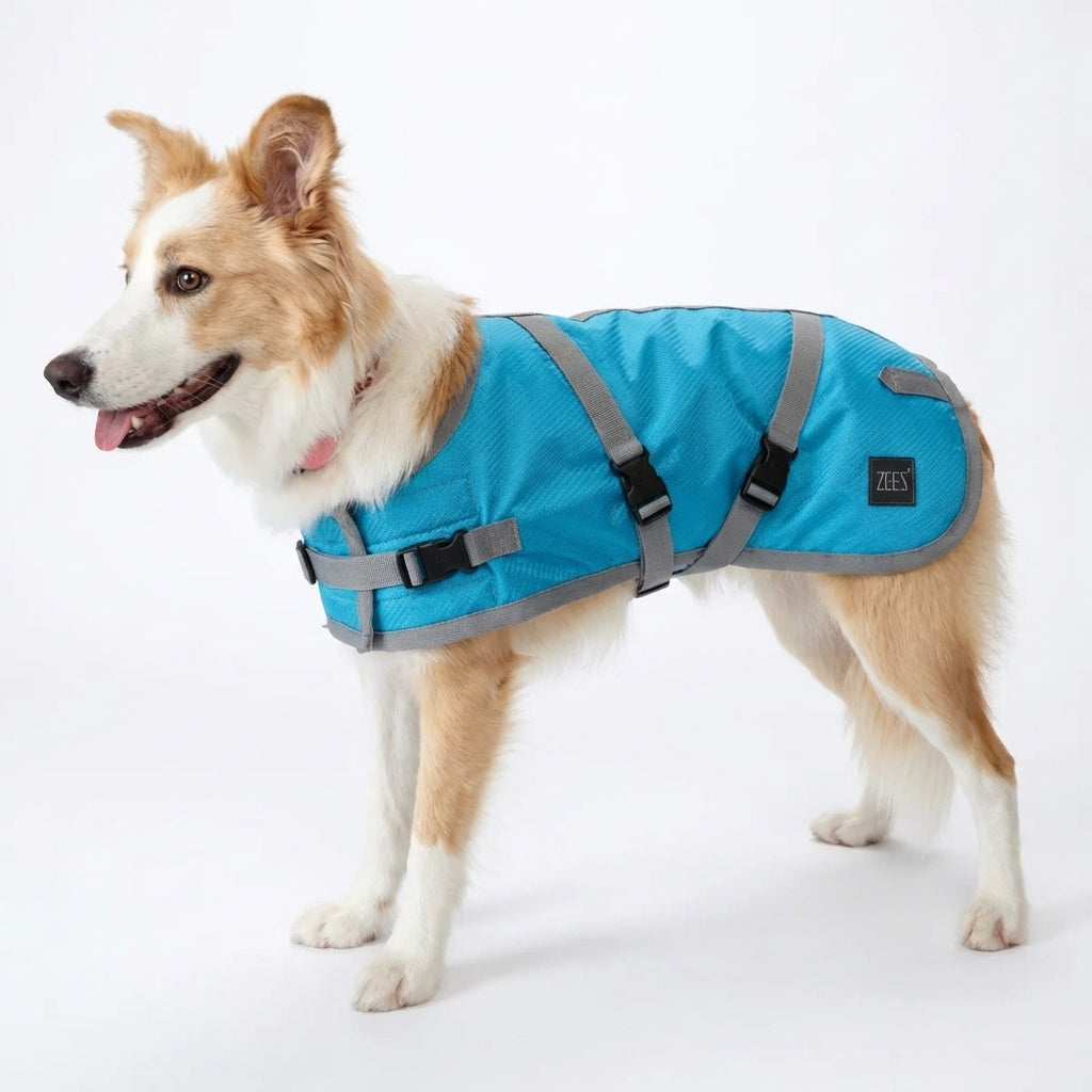 ZeeZ Supreme Dog Coat - Turquoise/Grey